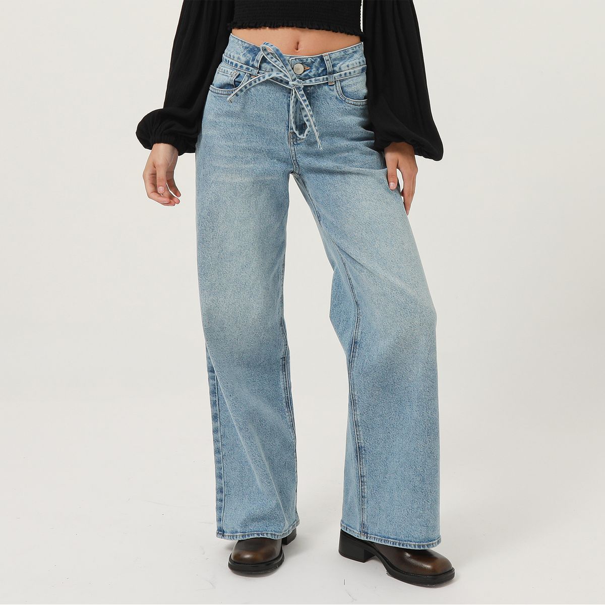 DENIMLAB - Jean Wide Leg Tiro Medio Mujer Denimlab