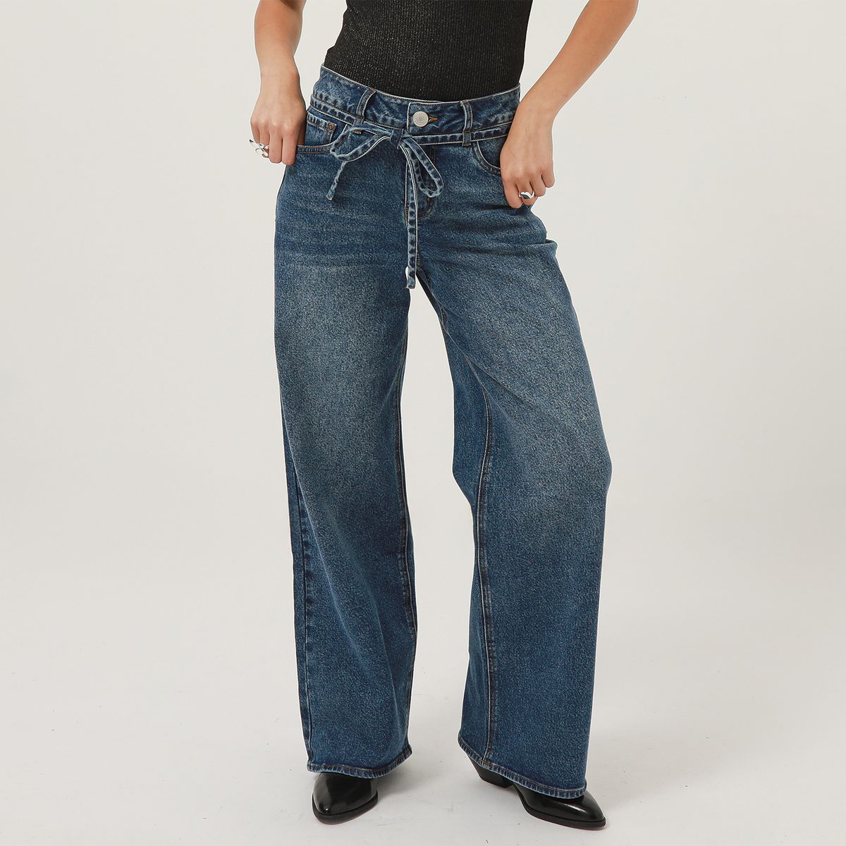 DENIMLAB - Jean Wide Leg Tiro Medio Mujer Denimlab