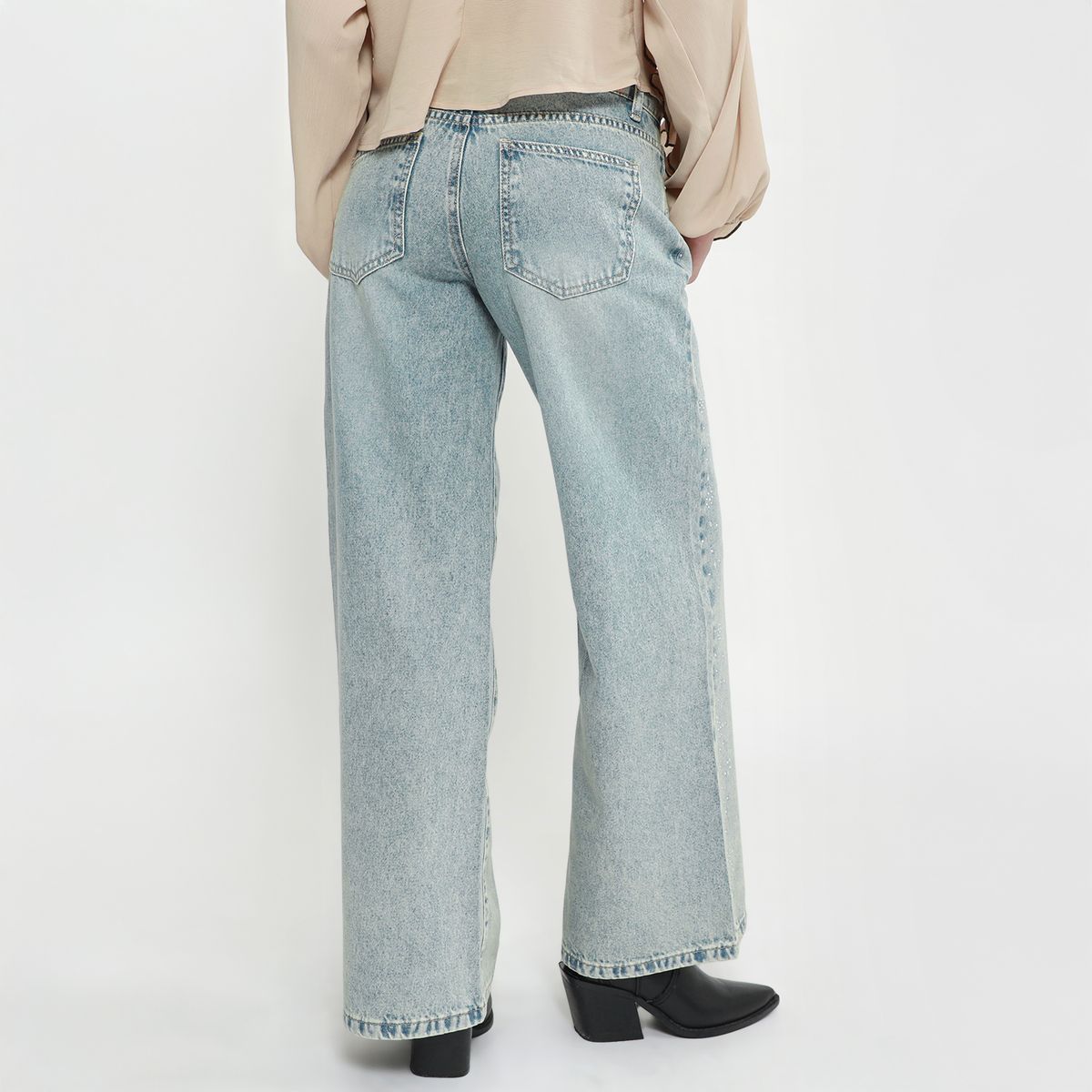 SYBILLA - Jean Wide Leg Tiro Medio Mujer Sybilla