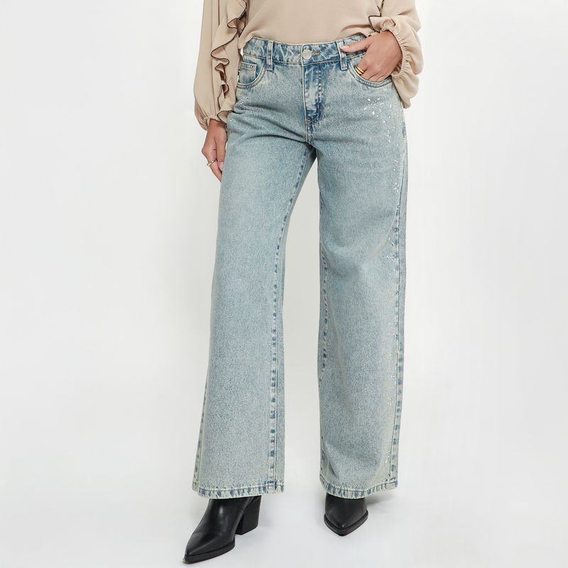 SYBILLA - Jean Wide Leg Tiro Medio Mujer Sybilla