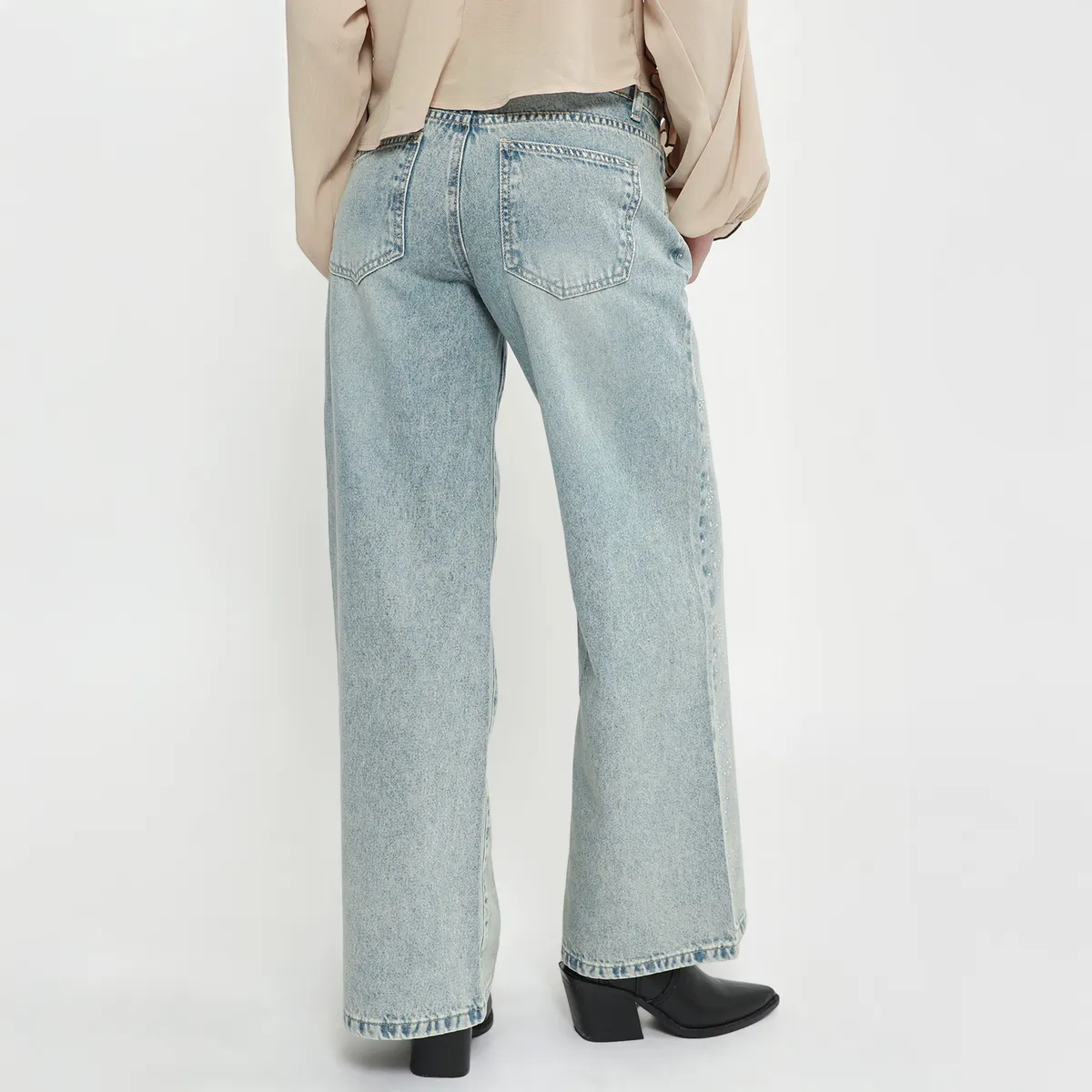 SYBILLA - Jean Wide Leg Tiro Medio Mujer Sybilla