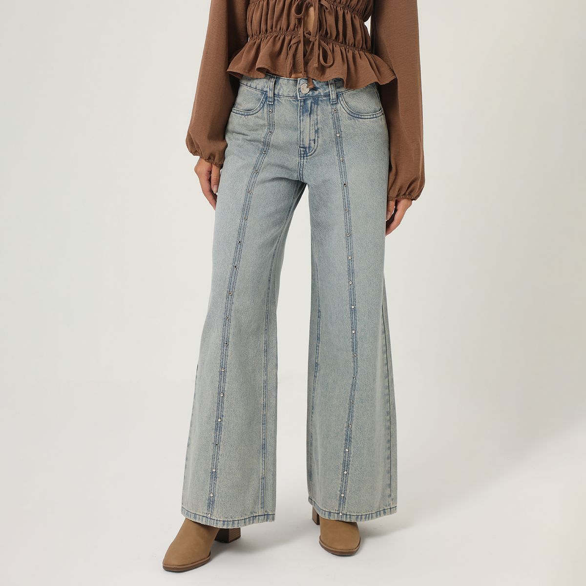 SYBILLA - Jean Wide Leg Low Rise Mujer Sybilla