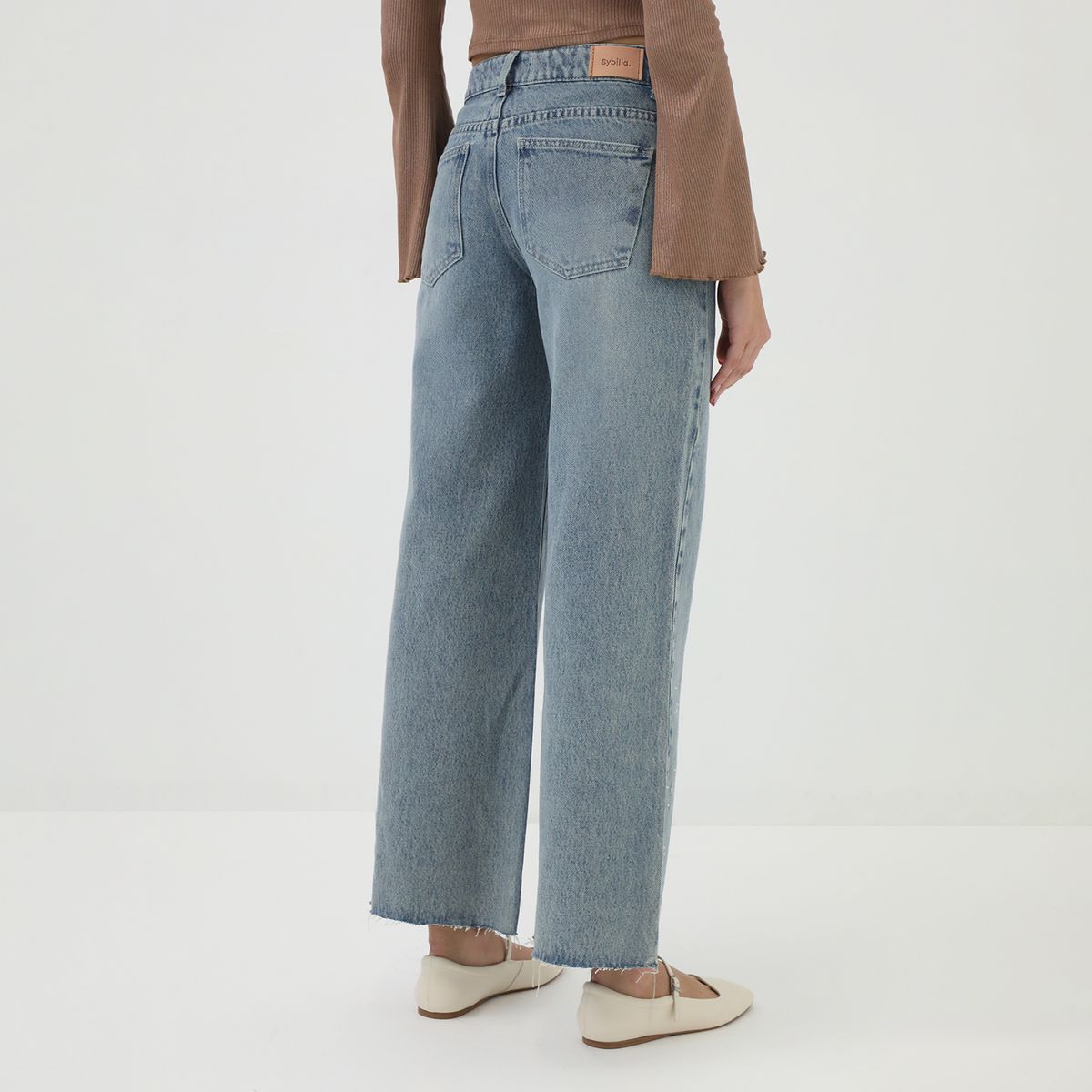 SYBILLA - Jean Wide Leg Tiro Medio Mujer Sybilla