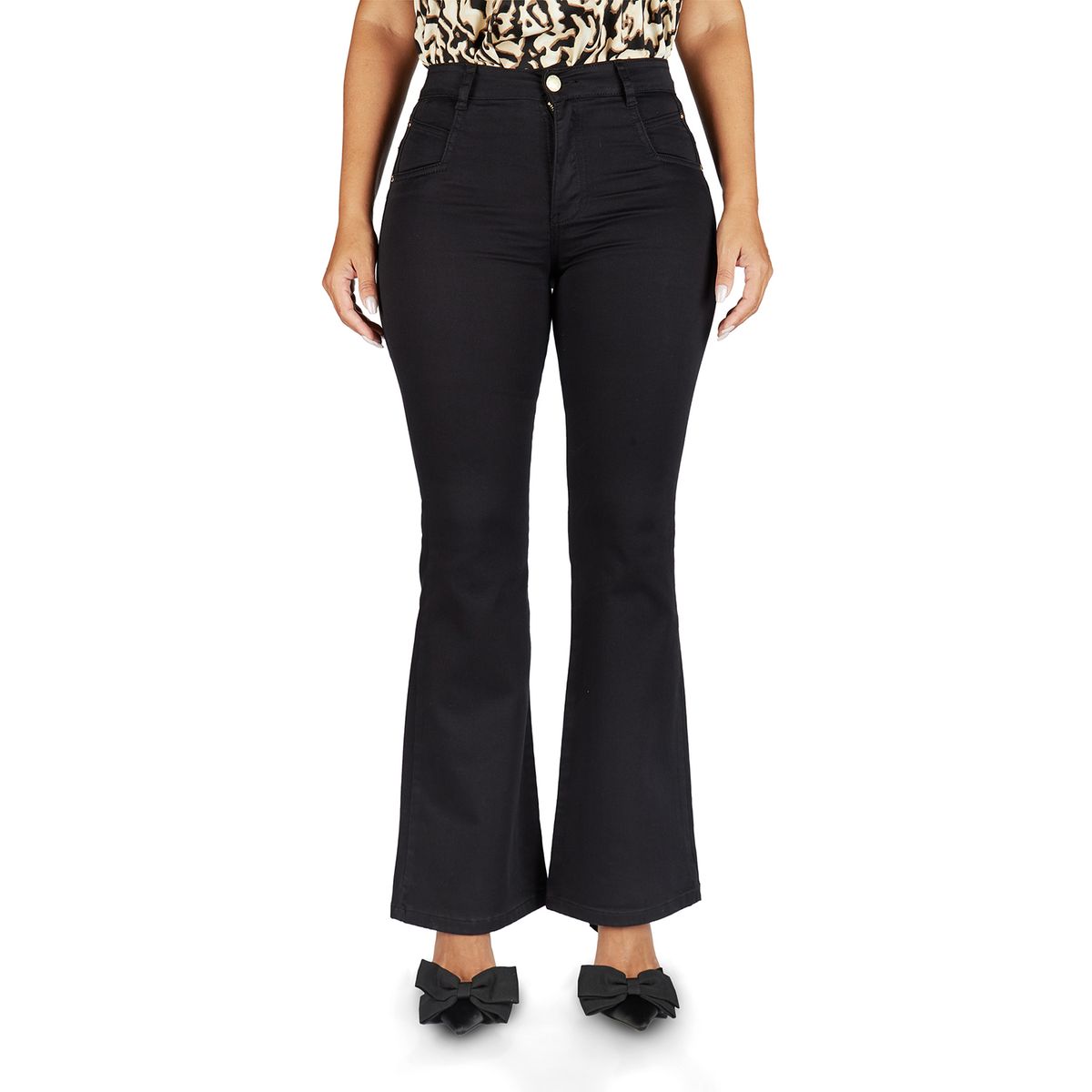 VRP BY VIVIANA RIVAS PLATA - Pantalón Flare Tiro Alto Mujer Vrp By Vivina Rivas Plata