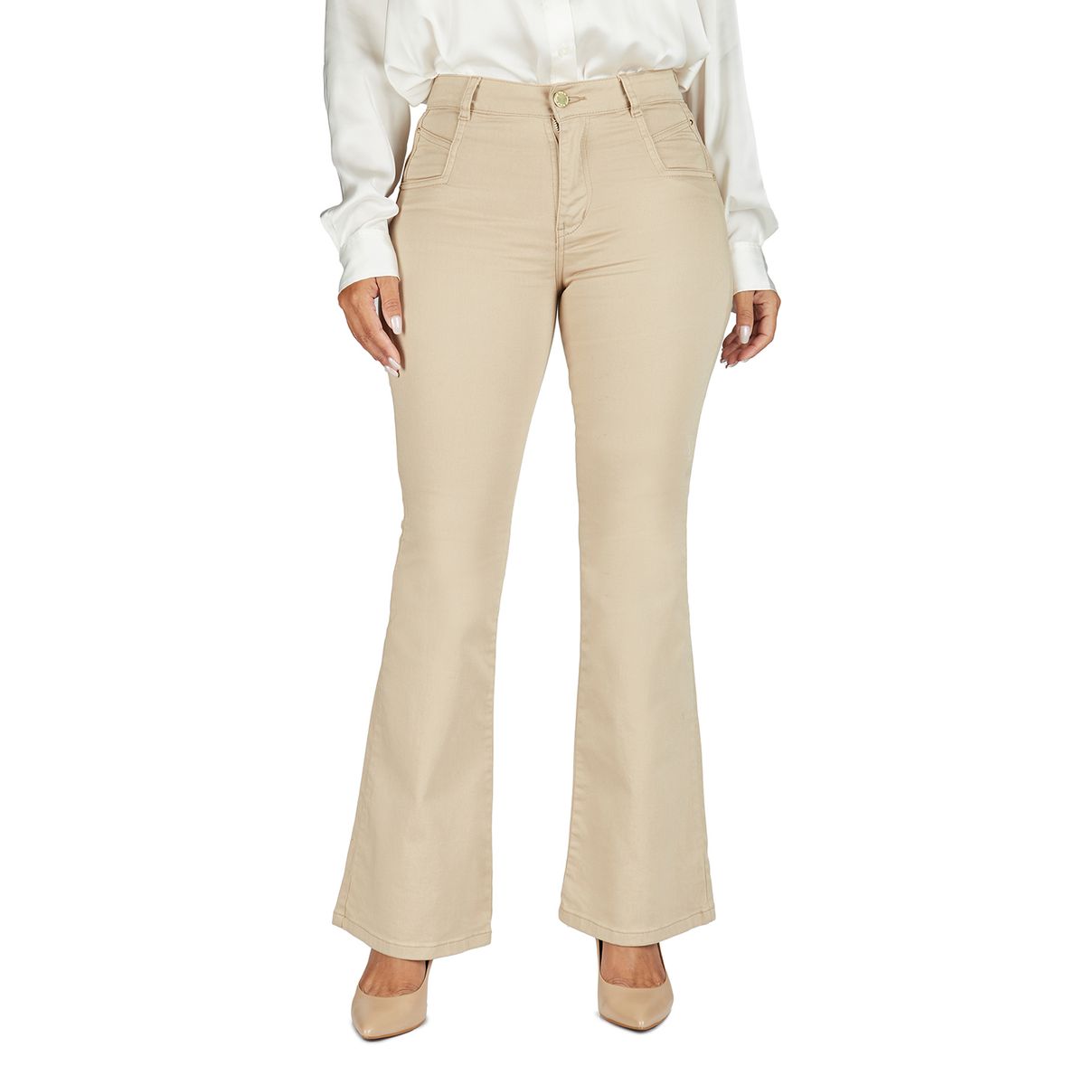VRP BY VIVIANA RIVAS PLATA - Pantalón Flare Tiro Alto Mujer Vrp By Vivina Rivas Plata
