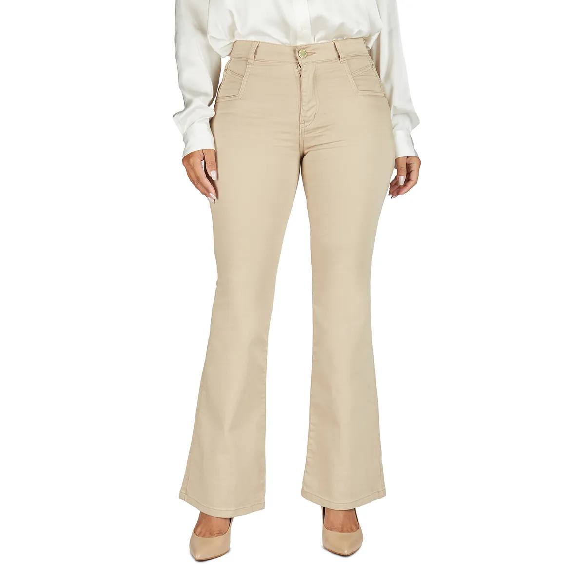 VRP BY VIVIANA RIVAS PLATA - Pantalón Flare Tiro Alto Mujer Vrp By Vivina Rivas Plata