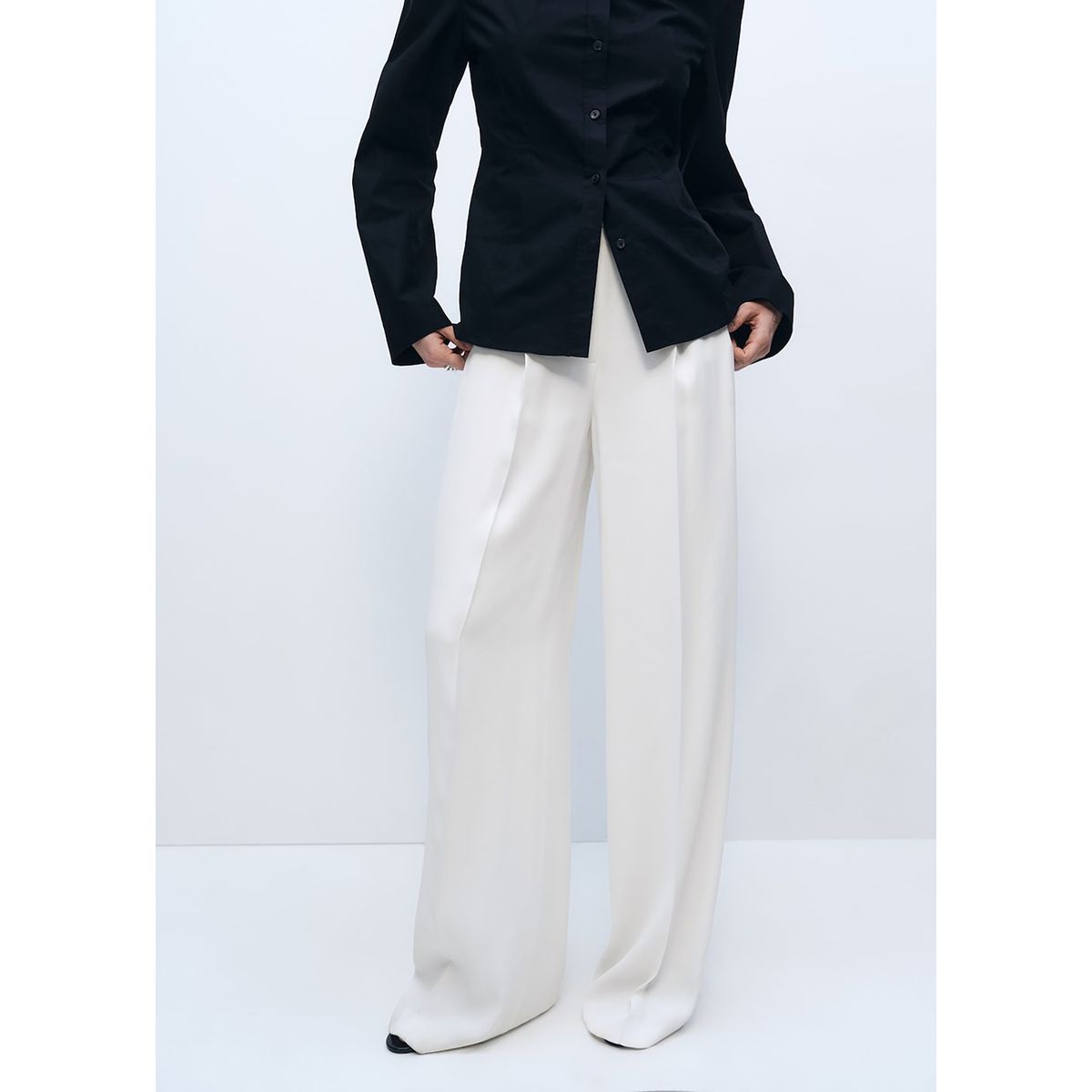 MANGO - Pantalón Wide Leg Mujer Mango