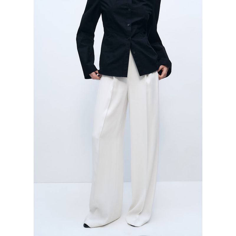 MANGO - Pantalón Wide Leg Mujer Mango