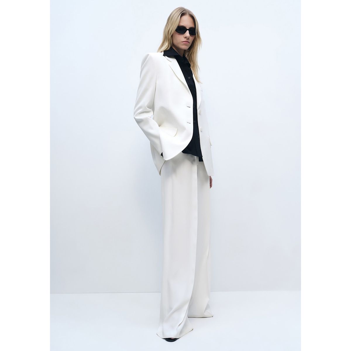 MANGO - Pantalón Wide Leg Mujer Mango