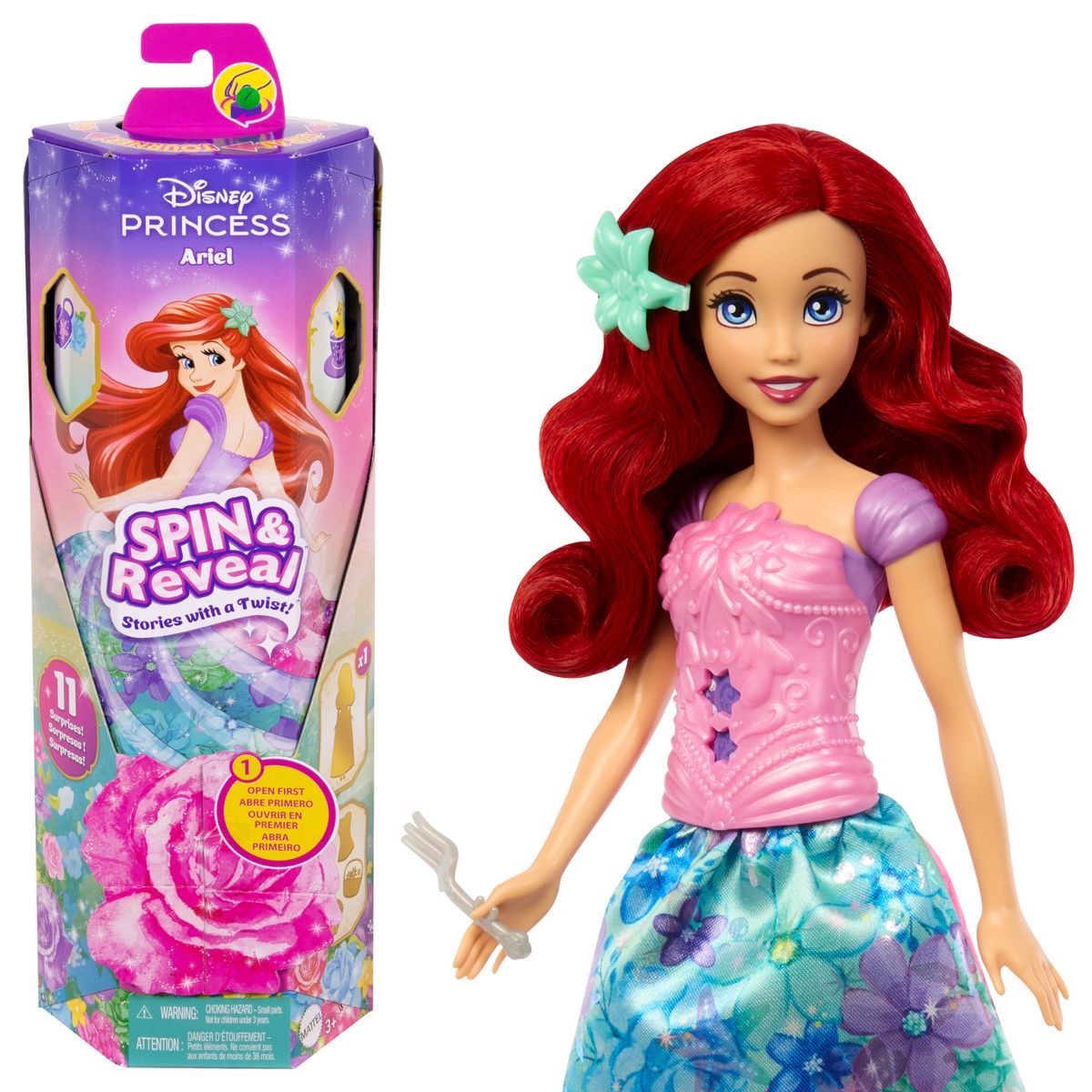 DISNEY - Princesa Ariel Spin And Reveal Flores Disney
