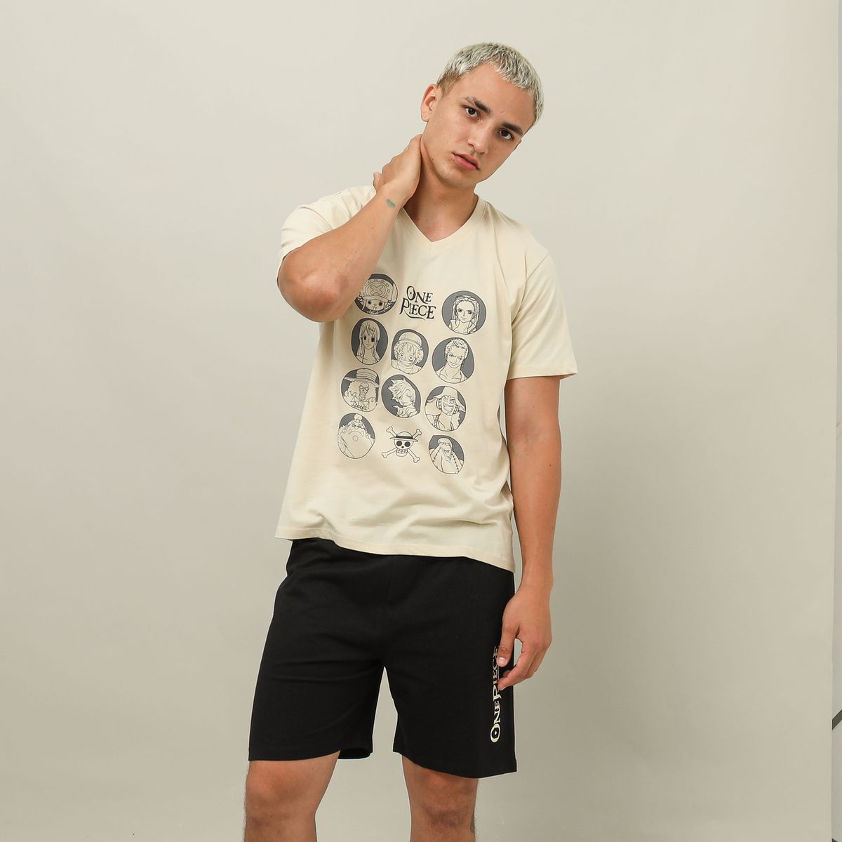  - Pijama 2 Piezas Beige One Piece Caballero