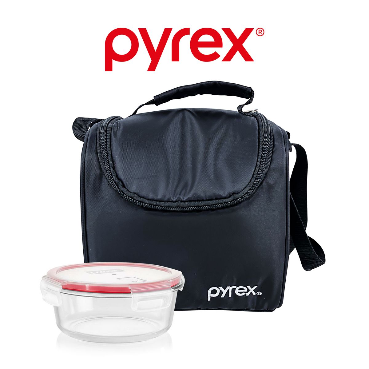 PYREX - Pyrex Lonchera Térmica Recta Clásica Negra Con Refractario