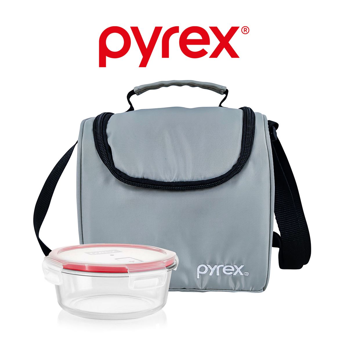 PYREX - Pyrex Lonchera Térmica Recta Clásica Gris Claro Con Refractario