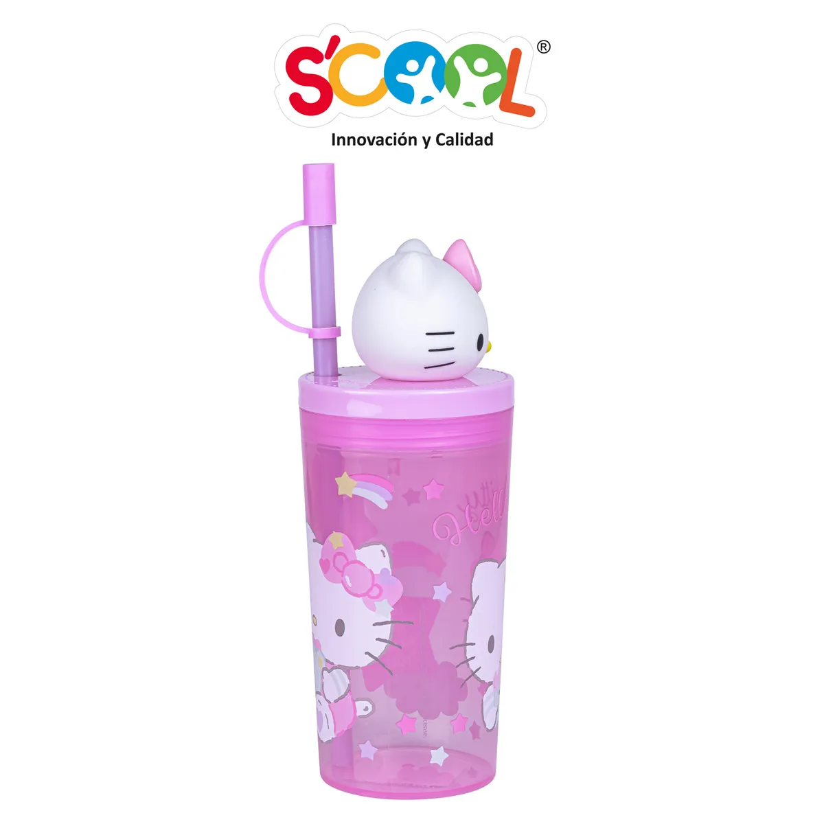 SCOOL - Vaso Tumbler 3d Con Caña 350ml Hello Kitty