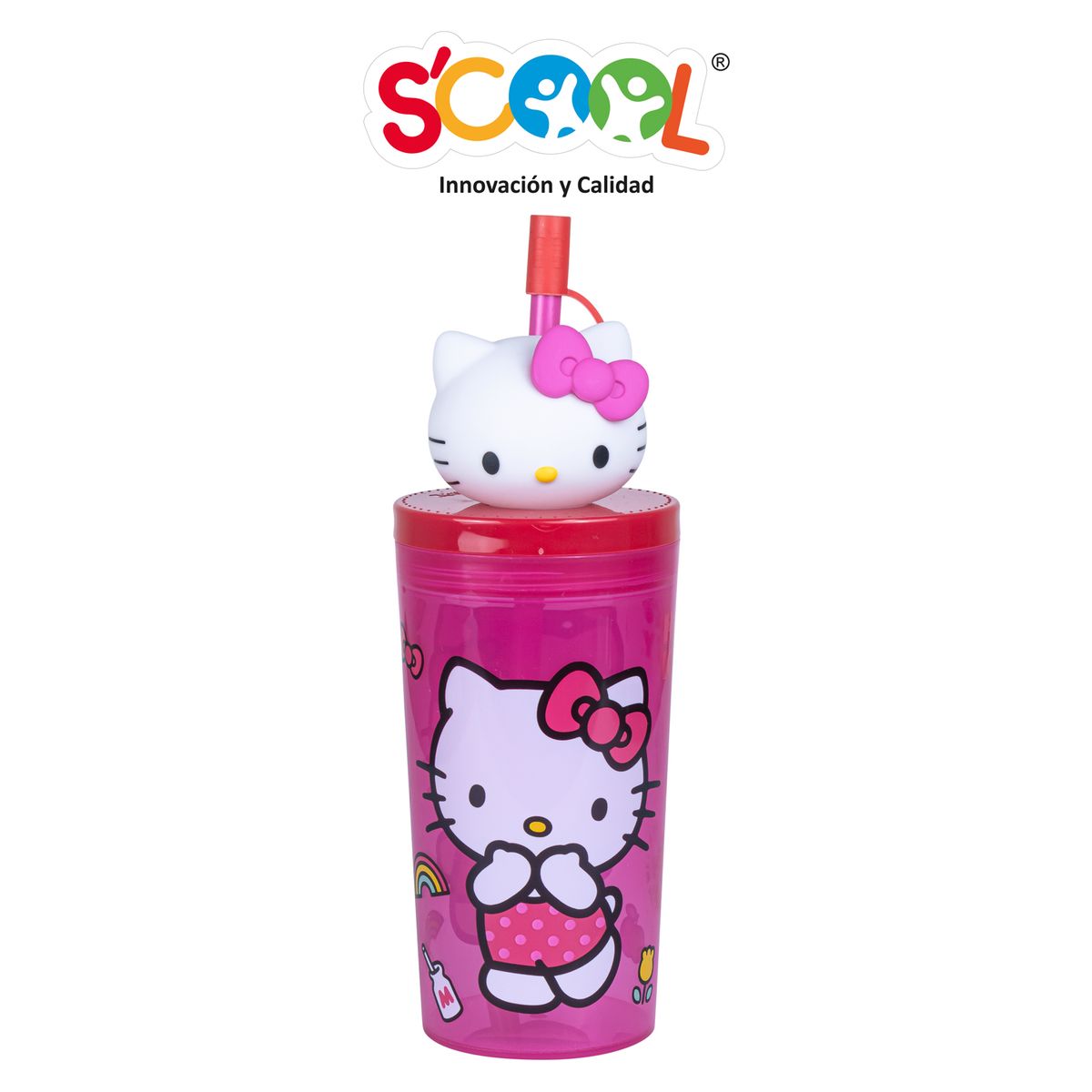 SCOOL - Vaso Tumbler 3d Con Caña 350ml Hello Kitty