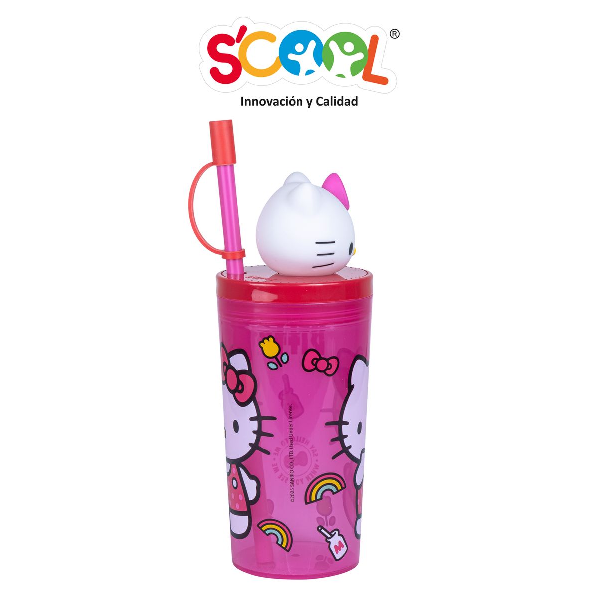 SCOOL - Vaso Tumbler 3d Con Caña 350ml Hello Kitty