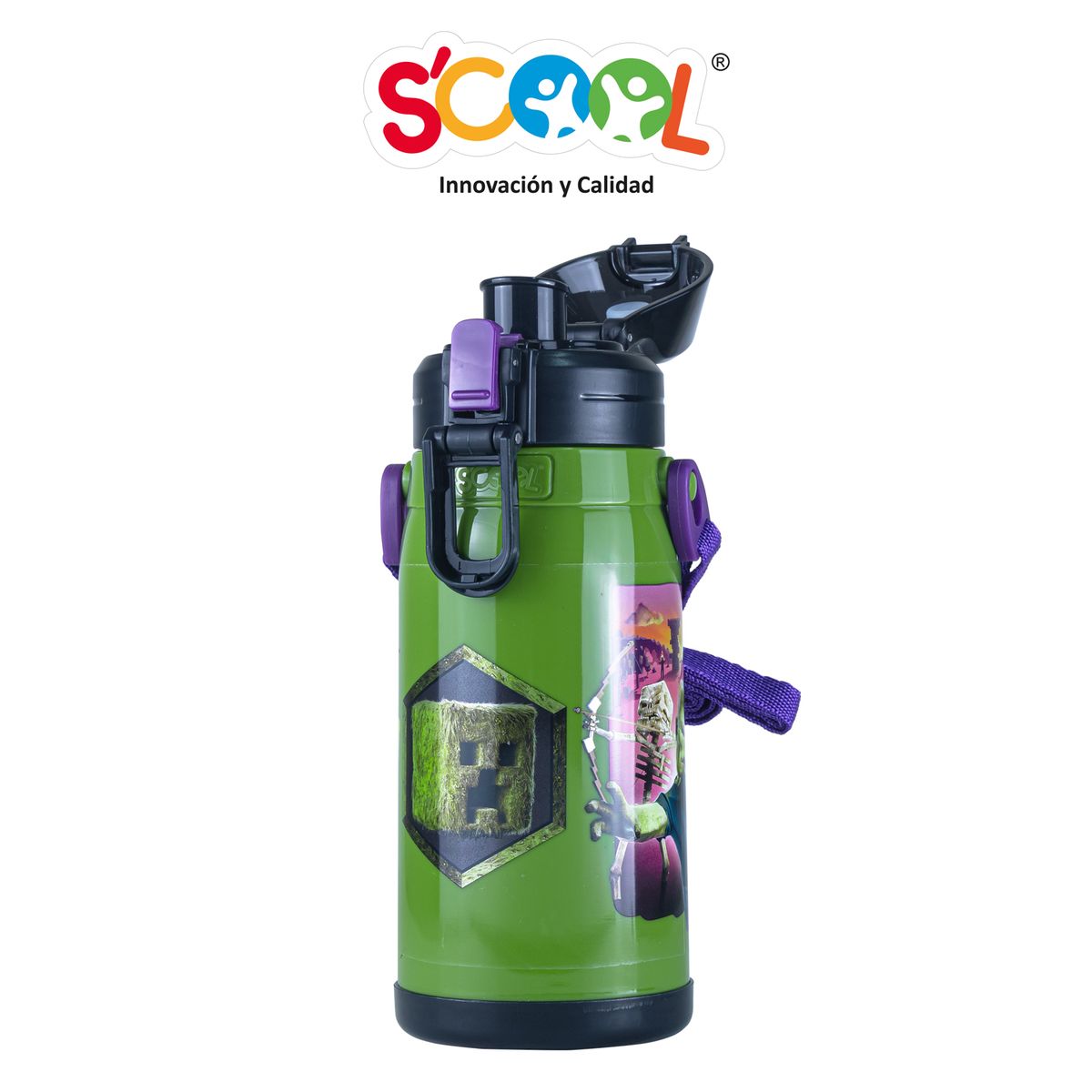 SCOOL - Tomatodo Térmico 400ml Sin Caña Minecraft