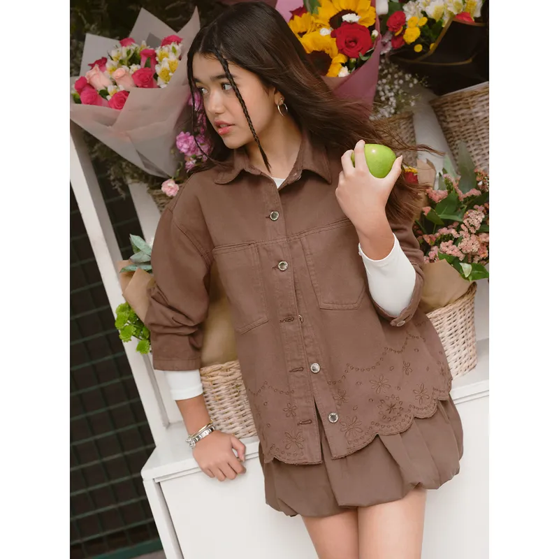 ELEVEN - Sobrecamisa Bordado Niña Algodón Eleven