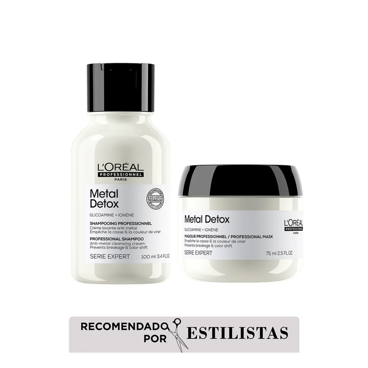 LOREAL PROFESSIONNEL - Duo Kit Loreal Professionnel Metal Detox: Shampoo 100ml + Mascarilla 75ml
