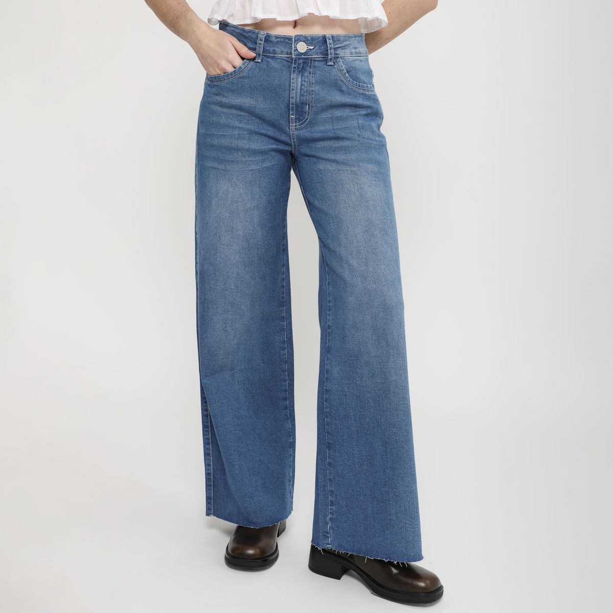 AMERICAN ABBEY - Jean Wide Leg Tiro Medio Mujer American Abbey