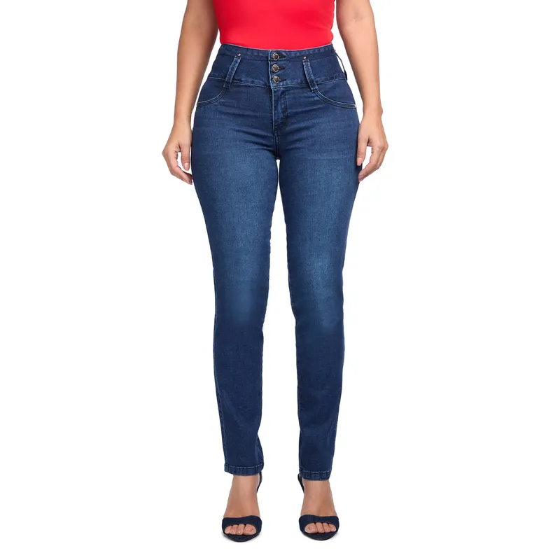 VRP BY VIVIANA RIVAS PLATA - Jean Slim Tiro Alto Mujer Vrp By Vivina Rivas Plata