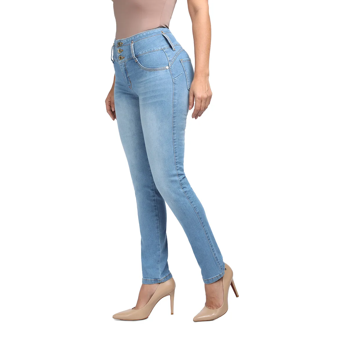 VRP BY VIVIANA RIVAS PLATA - Jean Slim Tiro Alto Mujer Vrp By Vivina Rivas Plata