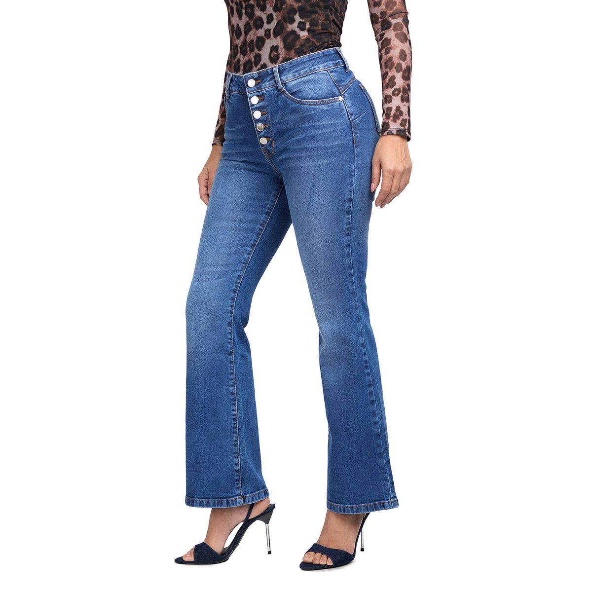 VRP BY VIVIANA RIVAS PLATA - Pantalón Flare Tiro Alto Mujer Vrp By Viviana Rivas Plata