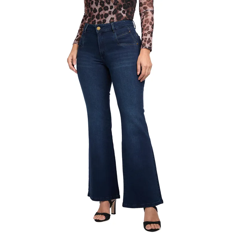 VRP BY VIVIANA RIVAS PLATA - Jean Flare Tiro Alto Mujer Vrp By Viviana Rivas Plata