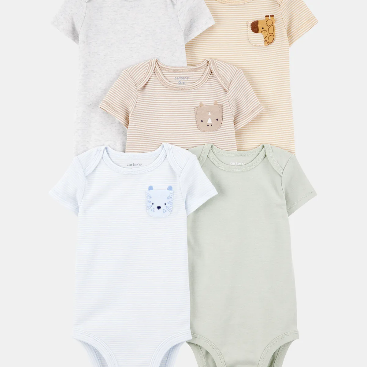 CARTER'S - Body Bebé Niño Niña Pack X5 Algodón Carters