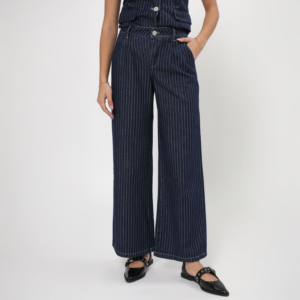 SYBILLA - Jean Wide Leg Tiro Medio Mujer Sybilla