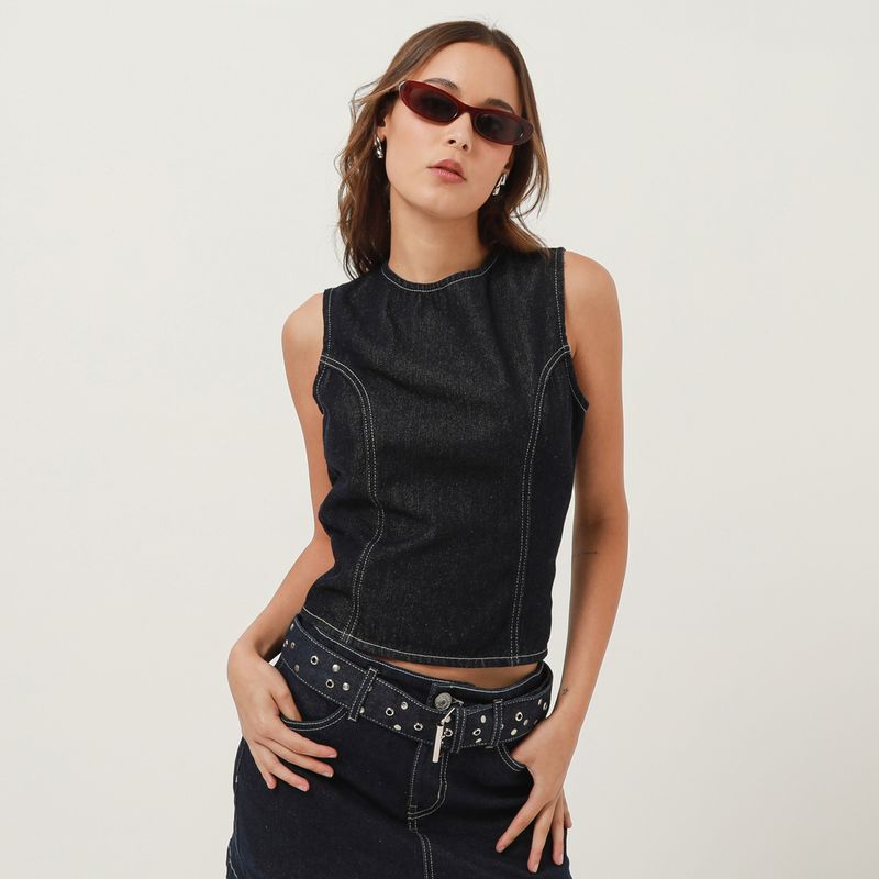 DENIMLAB - Top Denim Mujer Denimlab