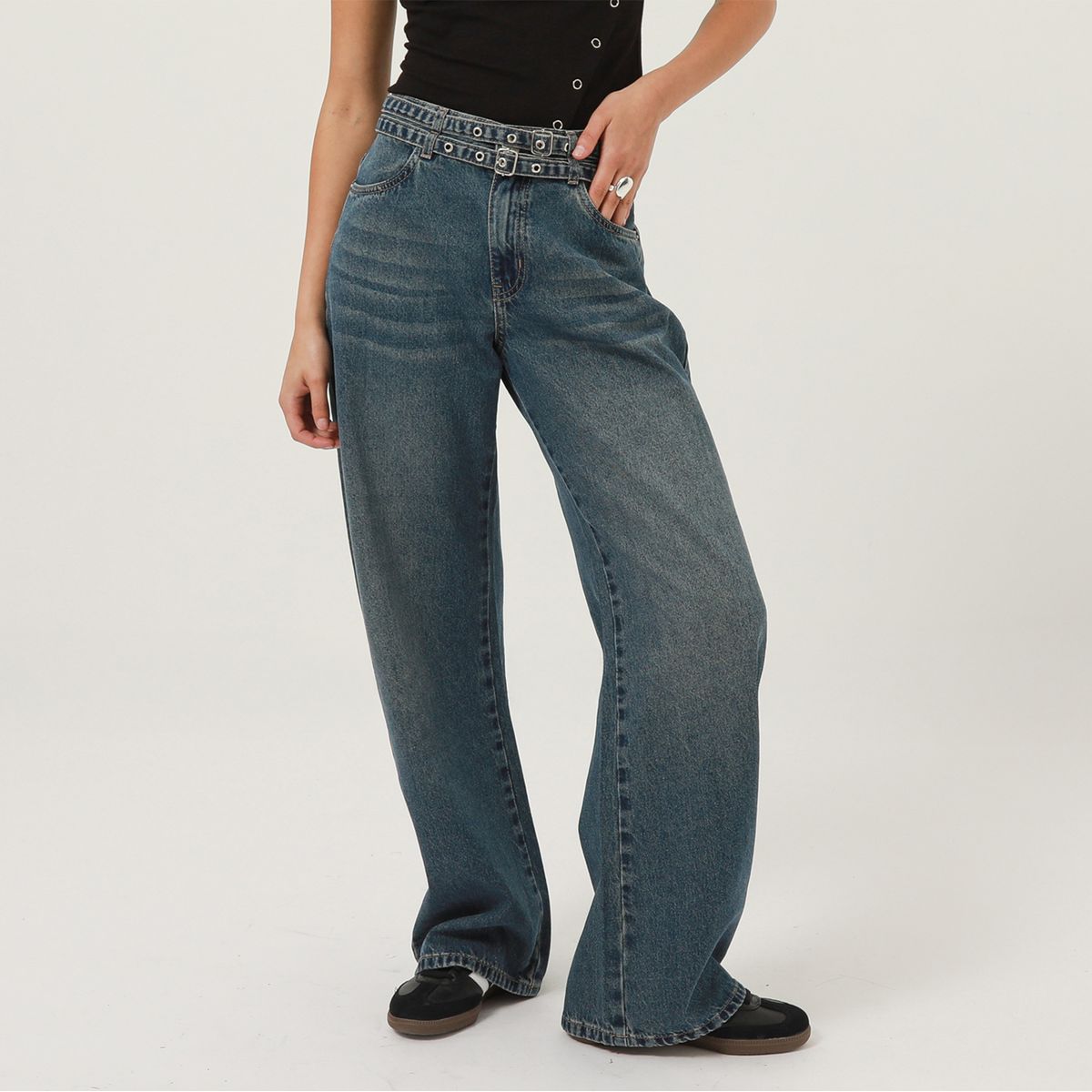 DENIMLAB - Jean Wide Leg Tiro Medio Mujer Denimlab