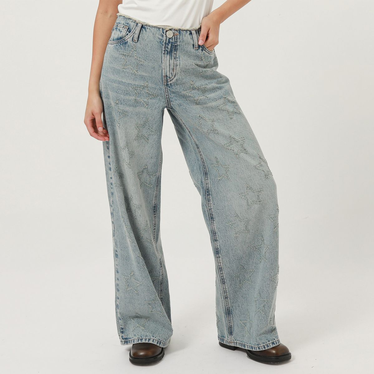 DENIMLAB - Jean Baggy Tiro Medio Mujer Denimlab