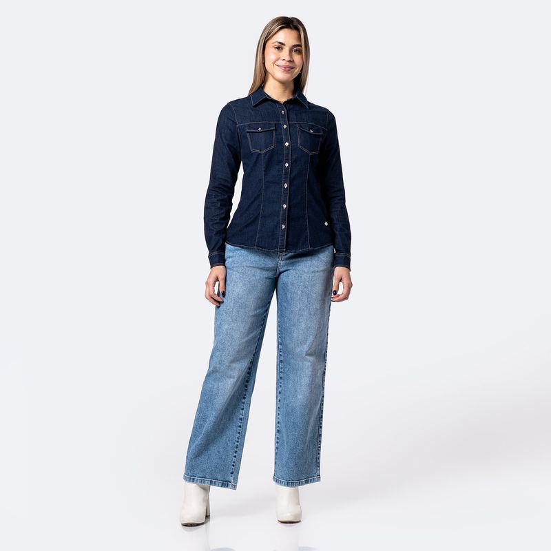 PIONIER - Blusa Denim Mujer Pionier