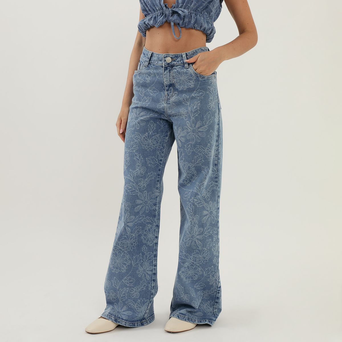 BASEMENT - Pantalón Straight Mujer Basement