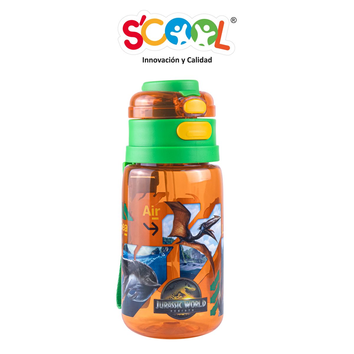 SCOOL - Bot Doble Toma Pc 600ml Jurassic