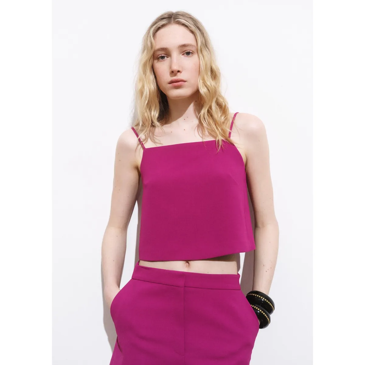 MANGO - Short Tiro Alto Mujer Mango