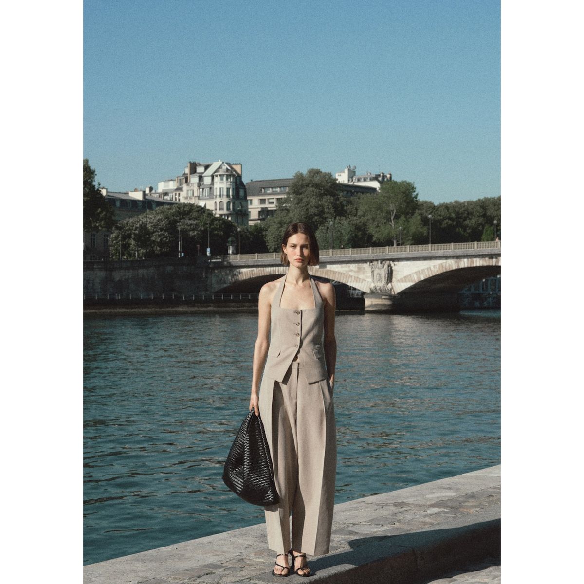 MANGO - Pantalón Balloon Tiro Alto Mujer Mango.