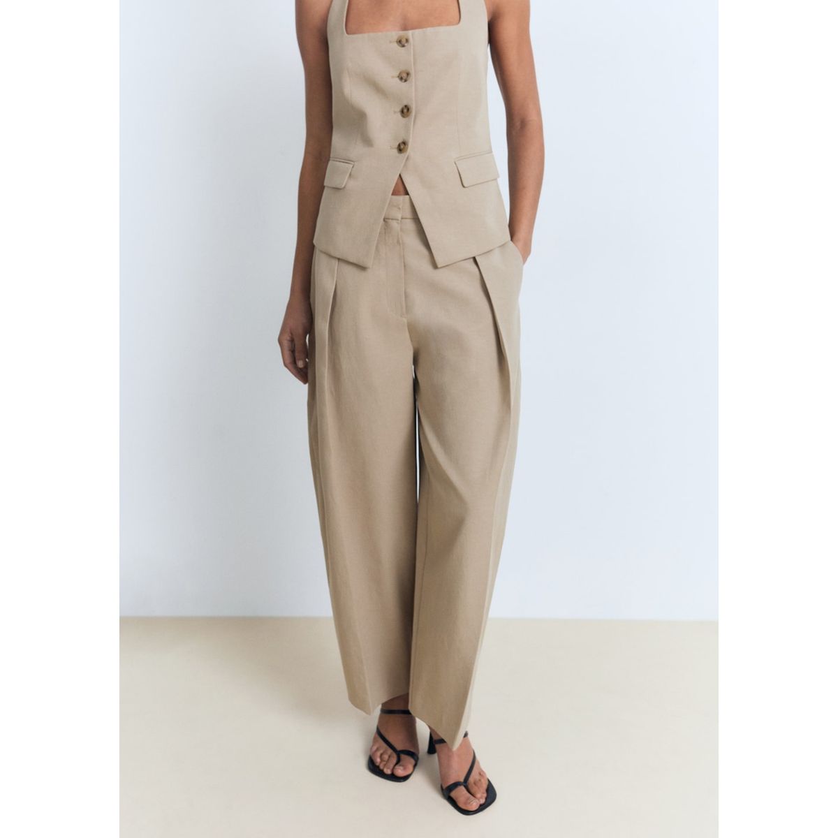 MANGO - Pantalón Balloon Tiro Alto Mujer Mango