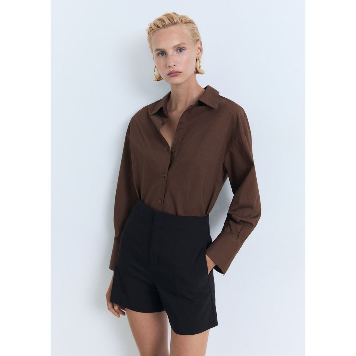 MANGO - Short Tiro Alto Mujer Mango.