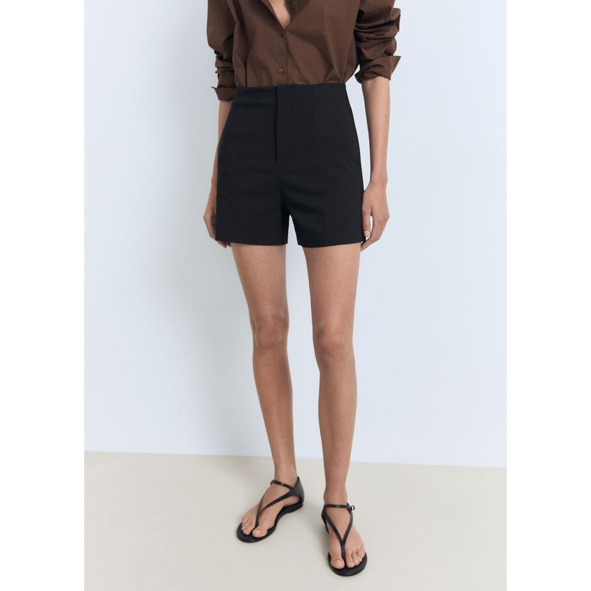 MANGO - Short Tiro Alto Mujer Mango.