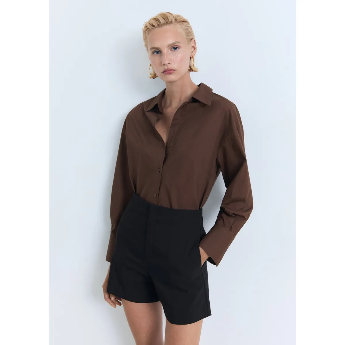 MANGO - Short Tiro Alto Mujer Mango