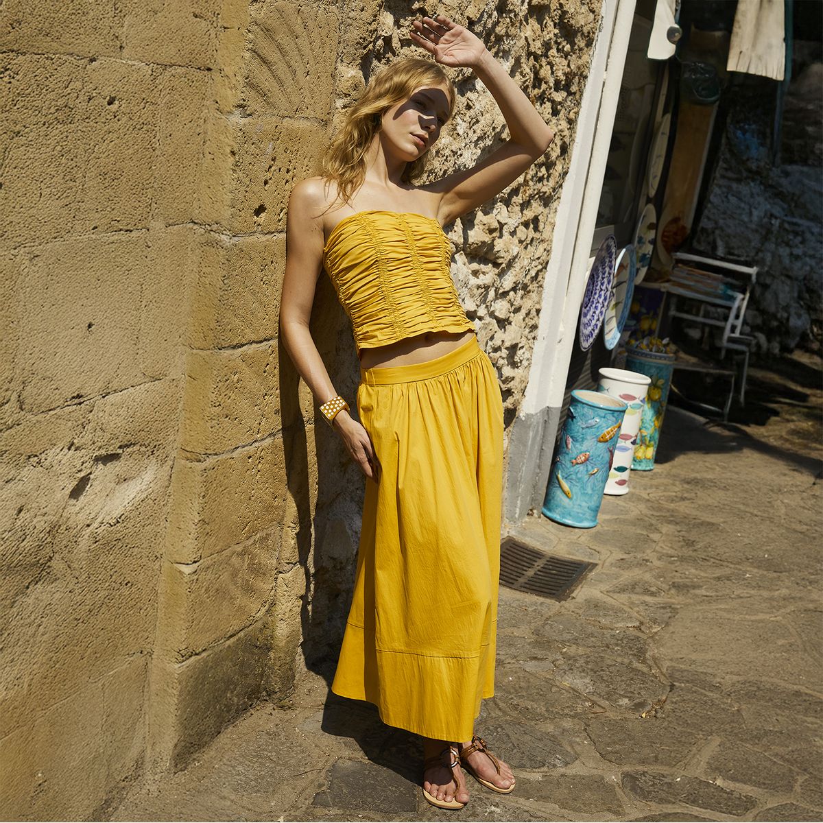 MANGO - Falda Larga Mujer Mango