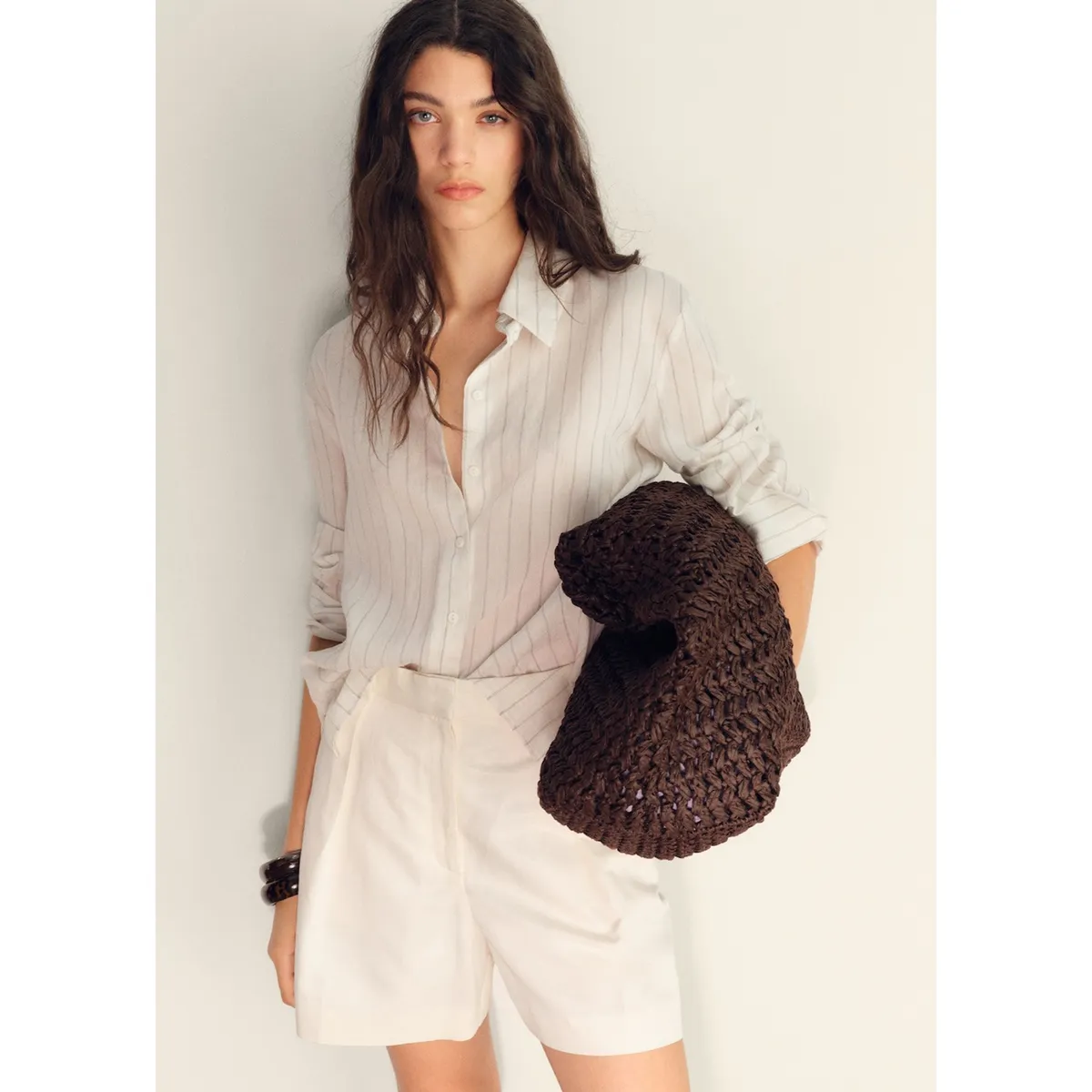 MANGO - Bermuda De Vestir Tiro Alto Mujer Mango