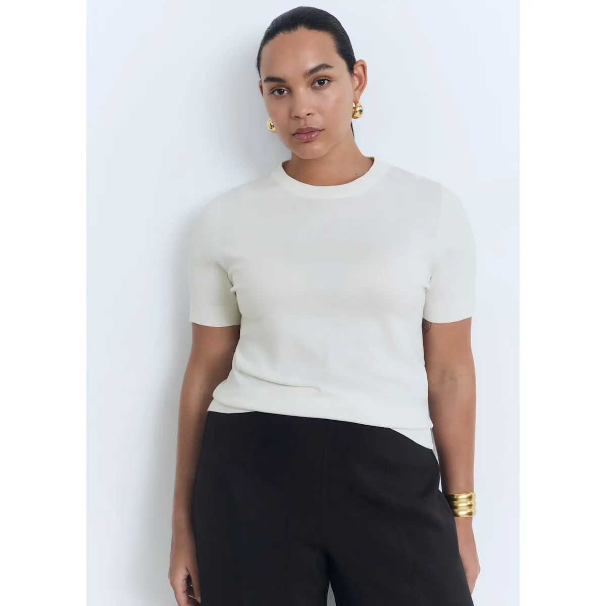 MANGO - Polo Chompa Manga Corta Mujer Mango