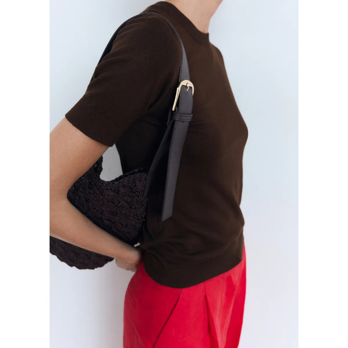 MANGO - Polo Chompa Manga Corta Mujer Mango