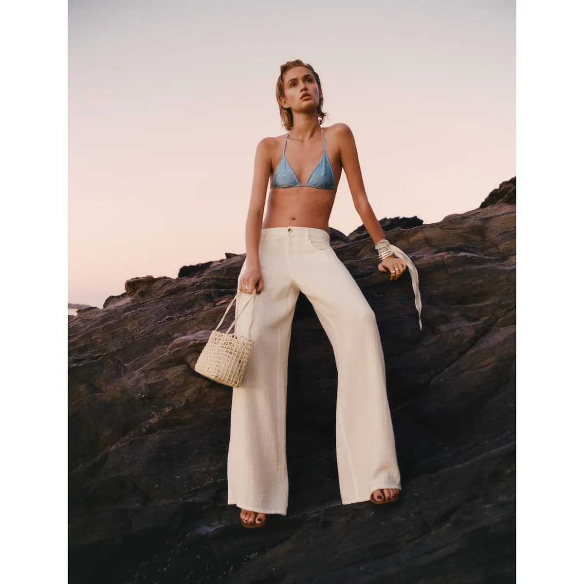 MANGO - Pantalón Straight Tiro Medio Mujer Mango