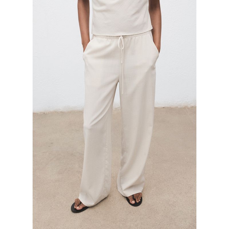 MANGO - Pantalón Straight Tiro Medio Mujer Mango