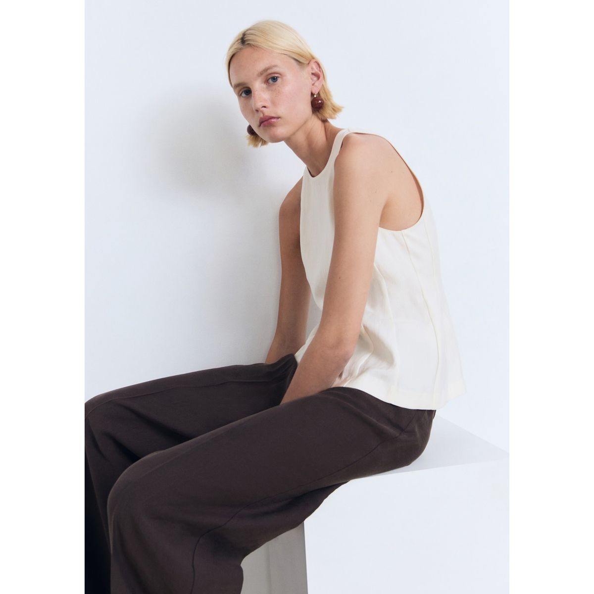 MANGO - Blusa Sin Mangas Mujer Mango