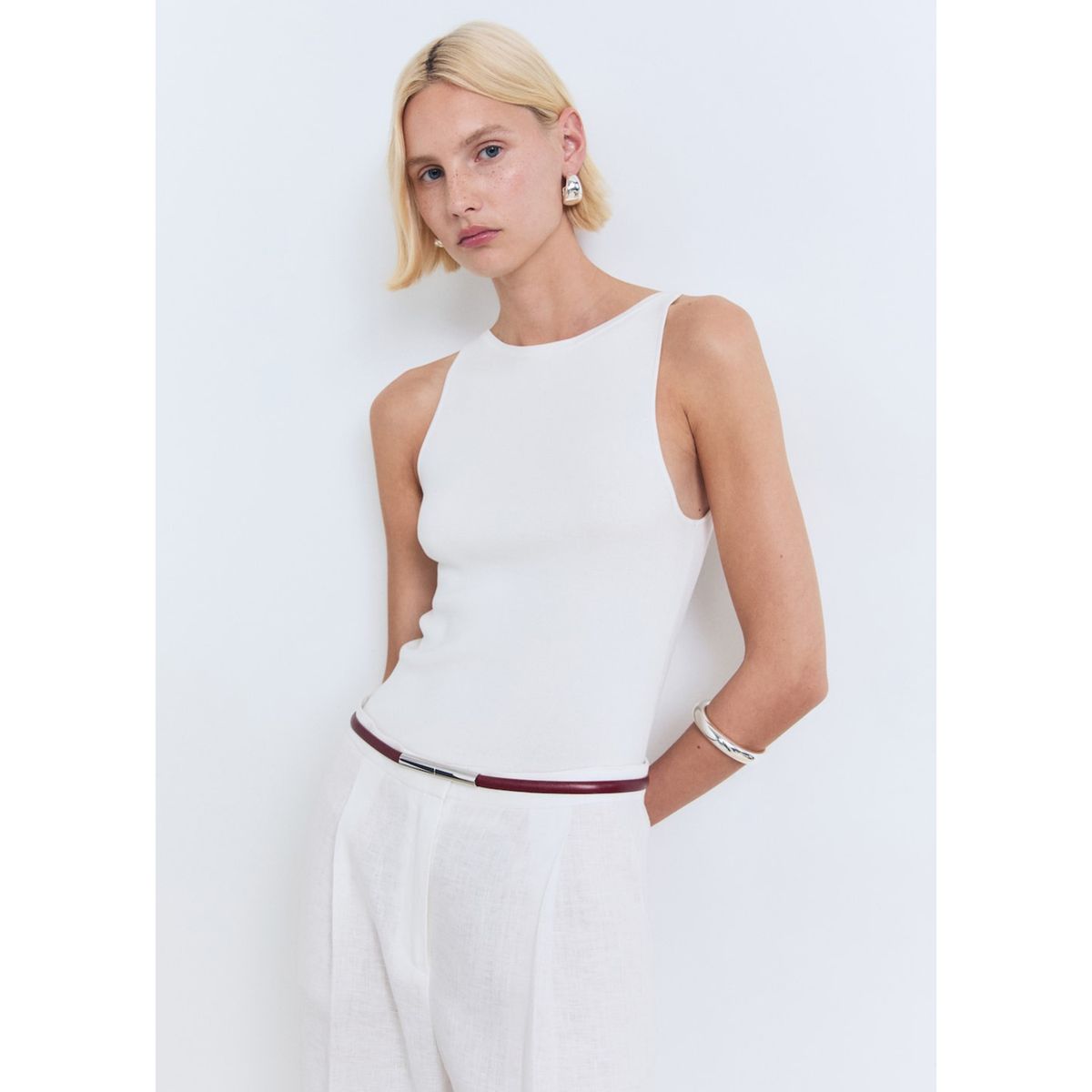 MANGO - Top Sin Mangas Mujer Mango